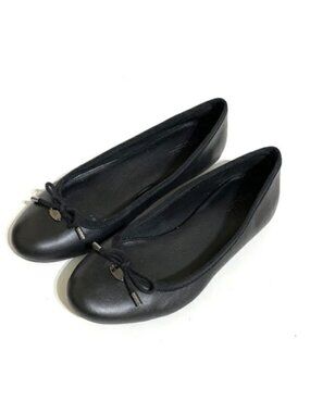 Coach Lara Black Leather Ballet Flats Classic Slip-On Size 6